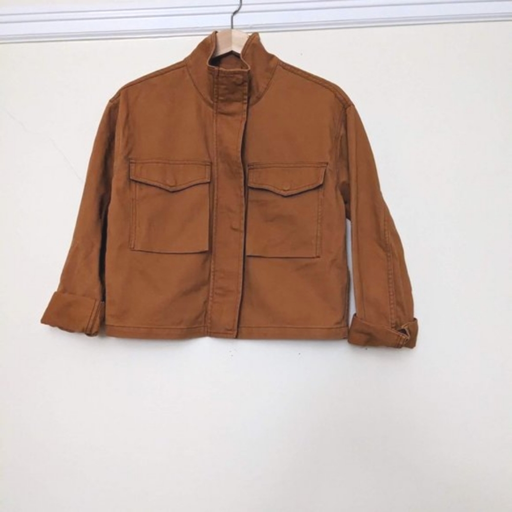 cropped orange jacket, xs, like new!